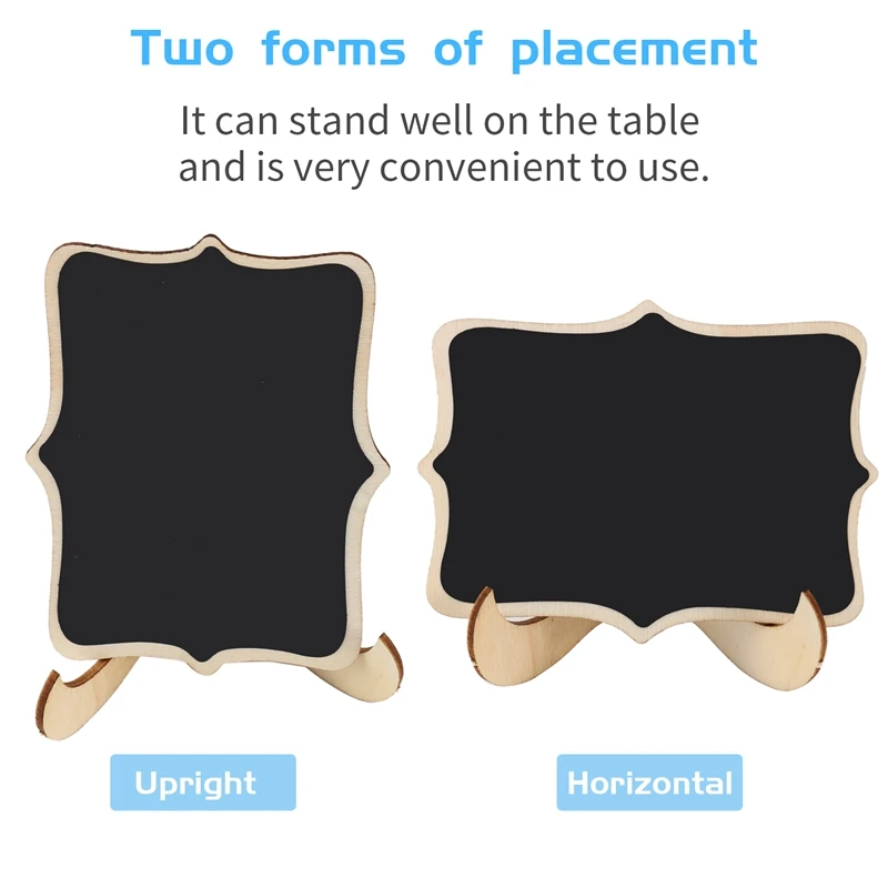 A85Q-Mini Chalkboard Signs, 20 Pack Framed Small Chalkboard Labels With Easel Stand, Wooden Blackboard For Table Numbers, Food S