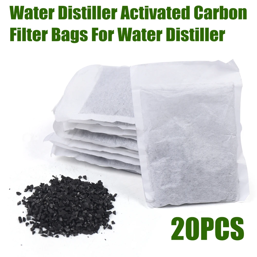 LOYALHEARTD 20 Pack of Distiller Filters Activated Carbon Filters Bags for Water Distillers