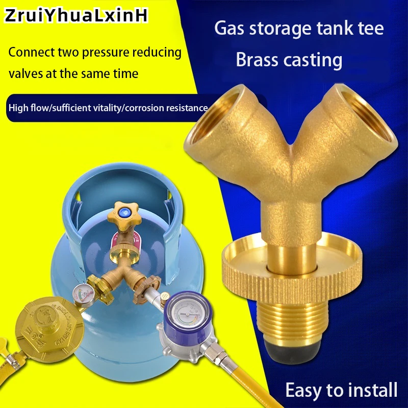 

Gas Tank Three-way Valve One Branch Two Way Liquefied Gas Stove Gas Bottle Connection Port Switch Valve Shunt Connector
