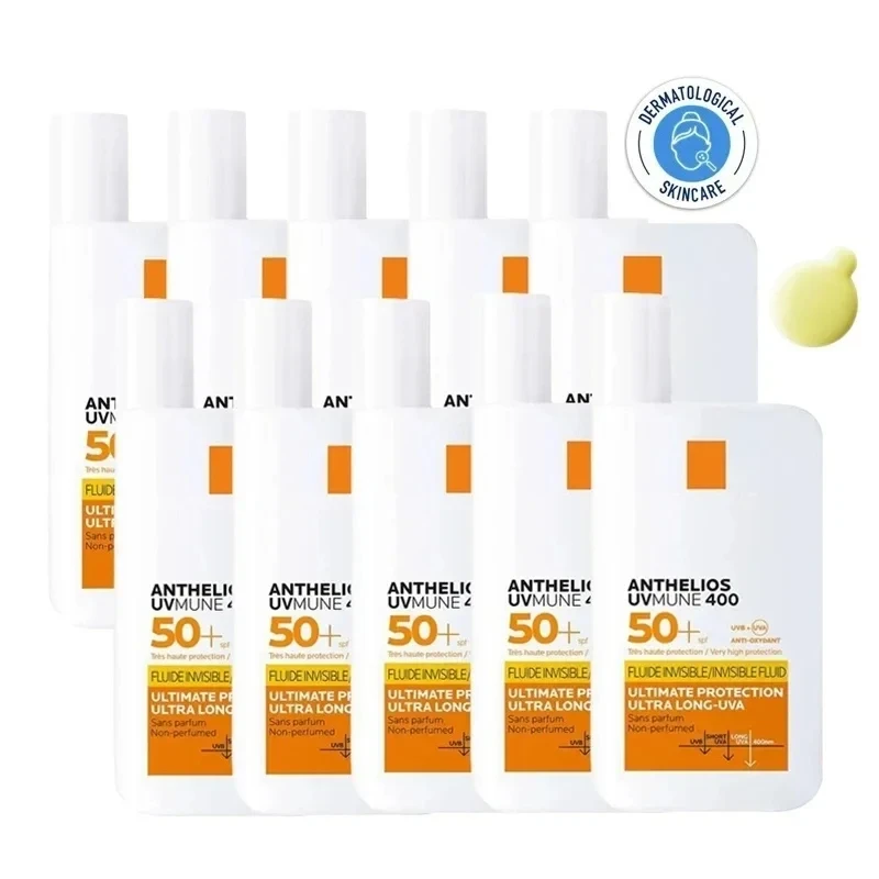 

10PCS Roche ANTHELIOS SPF 50+ Sunscreen Ultra-Light UV Protect Oil-Free Invisible Broad Spectrum Sunblock No-Tinted 50Ml