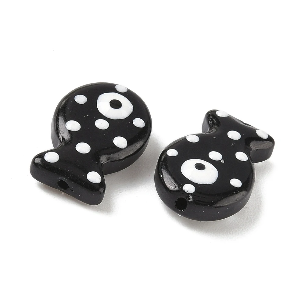 PandaHall 30 Stück Bemalte Glas-Emaille-Fischperlen für DIY-Schmuckherstellung, Halsketten, Armbänder, Handgemachte Bastelzubehörteile – Detail 34