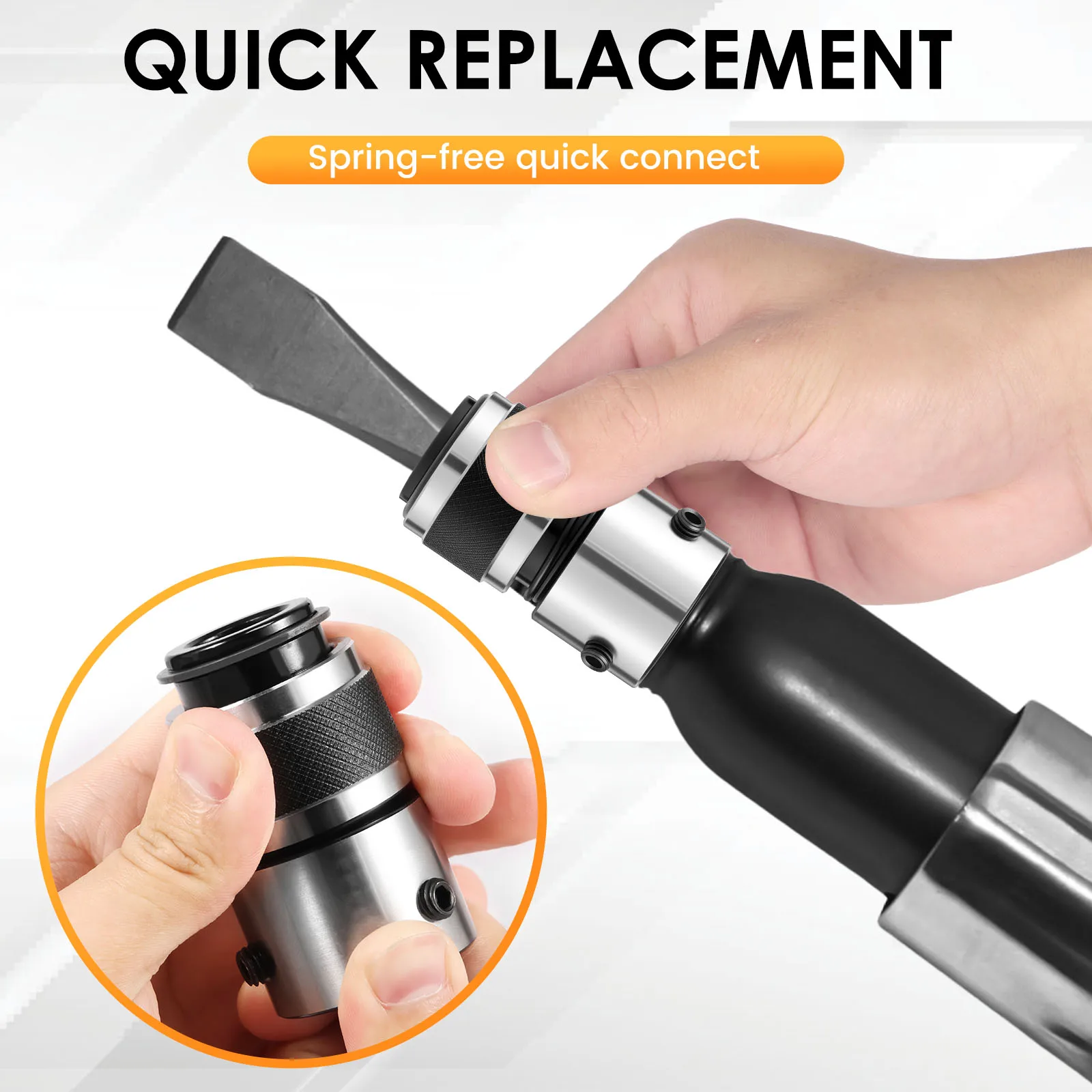 Air Hammer Retaining Quick Change Chuck Compact Air Hammer Quick Change Retainer Stable Chisel Spring Retainer for Fixing Pneumatic Air Hammer Bit
