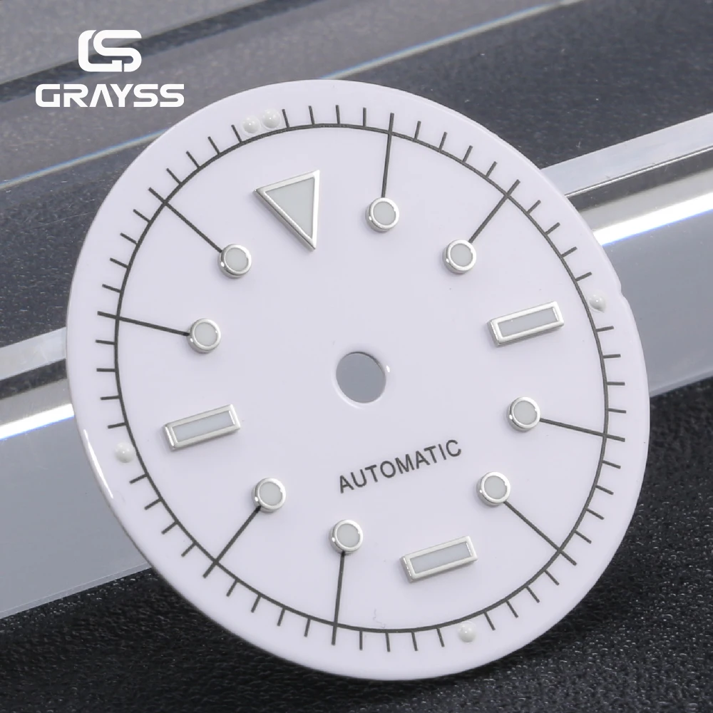 Nologo Wine-Red Enamel Dial with White Markings and C3 Lume for Watch Modification Accessories
