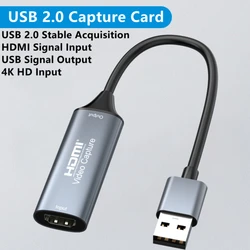 4K HDMI to USB/Type-C Video Capture Card for Live Streaming and Recording (USB 2.0 Capture Card)