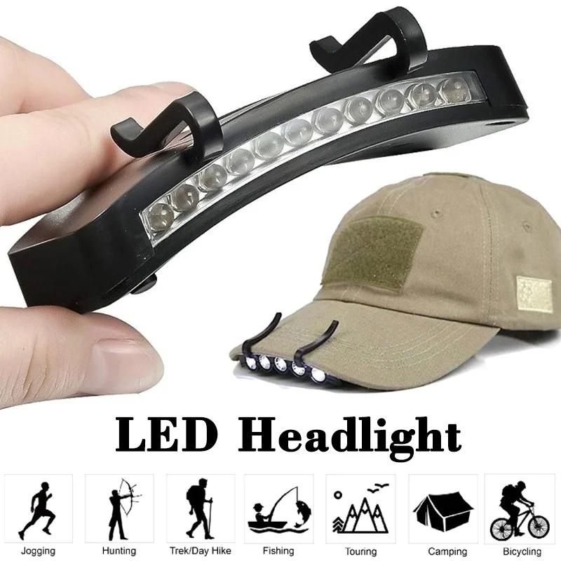 Head Flashlight Cob Headlamp Super Bright LED Headlamp Clip On Cap Hat Torch for Outdoor Fishing Camping Hunting