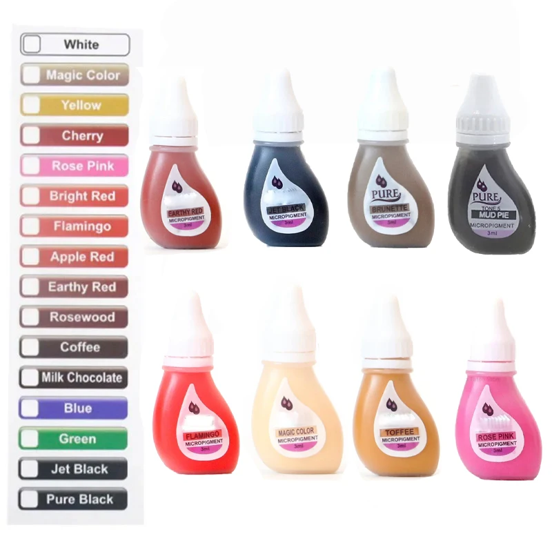 Tattoo Ink MakeUp Sets Scalp Micro Pigment for Semi Permanent Tint Art Eyebrow Eyeliner Lips Beauty Microblading Pigments