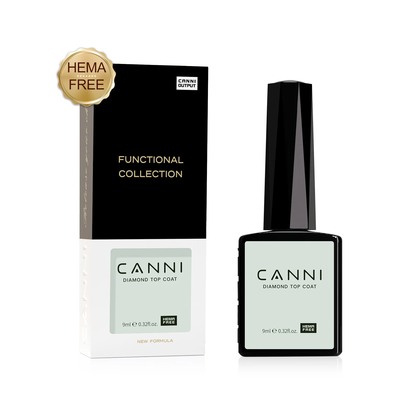 CANNI Super Glossy Diamond Nowipe Top Coat 9ml HEMA FREE Nail Gel Polish Soak Off UV LED Semi Permanent Long Wear Top Coat 2