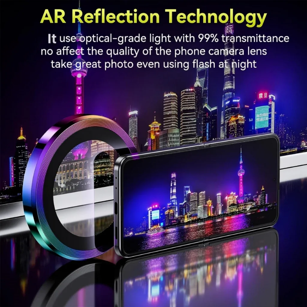 Premium Metal Camera Lens Protector with 9H Tempered Glass - Anti-Scratch Shield