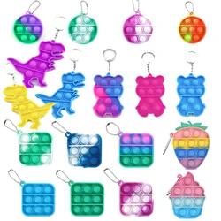 Mini llavero antiestrés para niños y adultos, juguete sensorial de burbujas de empuje, educativo, TDAH 2022