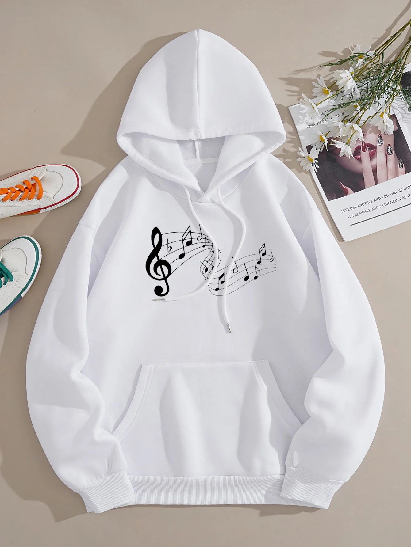 

Sheet Music Print Graphics Streetwear Hoodie Harajuku Clothes Tops