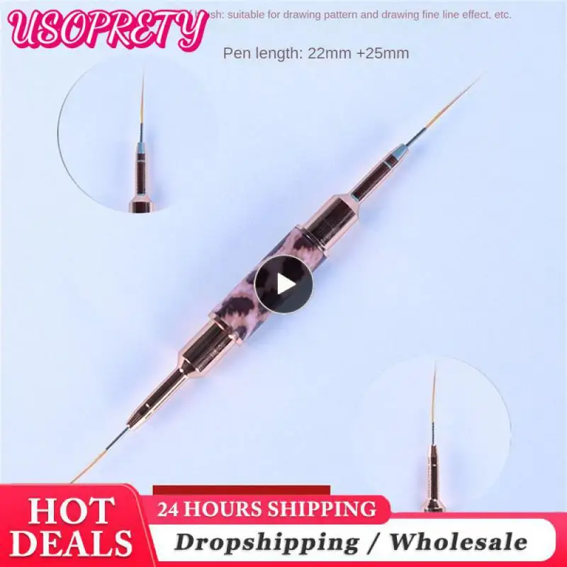 

Кисти для дизайна ногтей с леопардовым принтом, двойная головка, кисть для дизайна ногтей, кисти для рисования, рисования, дизайна ногтей, удлиненные детали