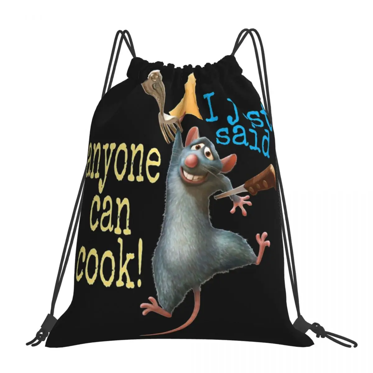 

Ratatouille The Musical Backpacks Casual Portable Drawstring Bag Drawstring Bundle Pocket Sports Bag Book Bags For Travel School