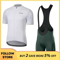 Santic Men's Cycling Sets Summer MTB Bike Cycling Shirts Bib Shorts 4D Padded Riding Sports Quick-Dry Clothing Sets Asian Size 1