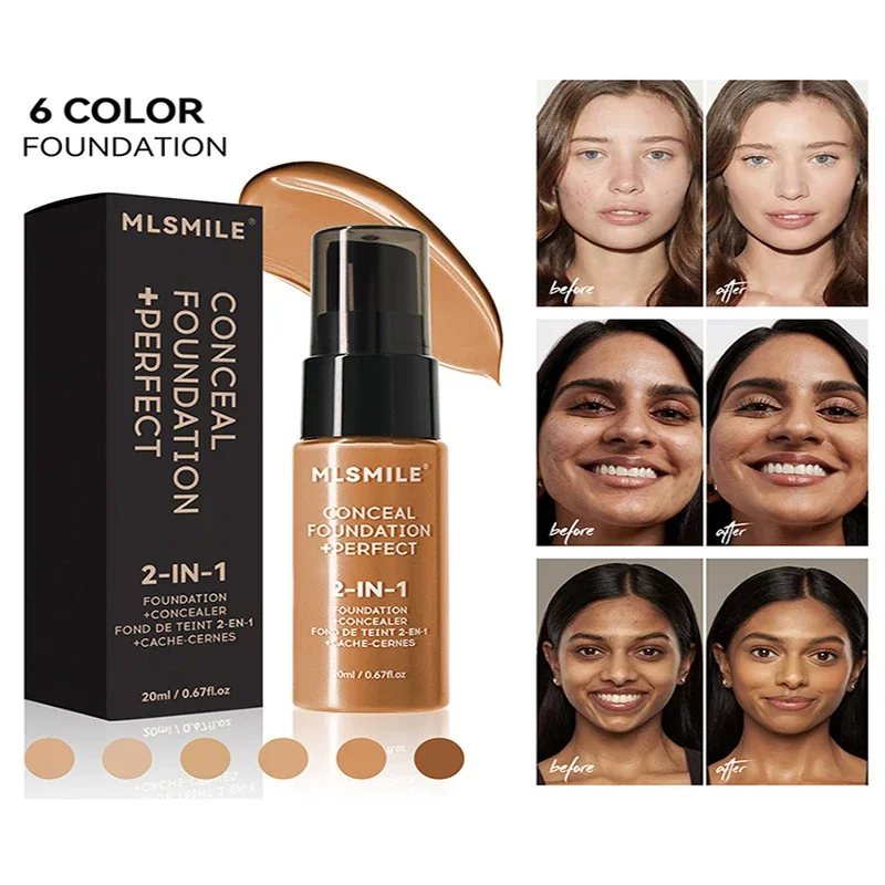Face Foundation Cream Oil-Control Matte Waterproof Lasting Concealer Liquid Full Coverage