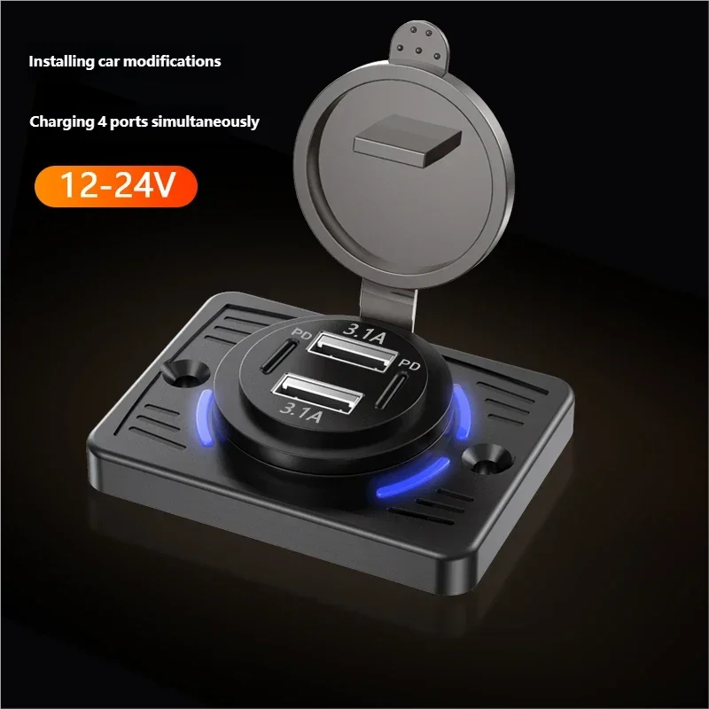 High-Power 4-Port USB Wall Charger with Quick Charge and Type-C Fast Charging