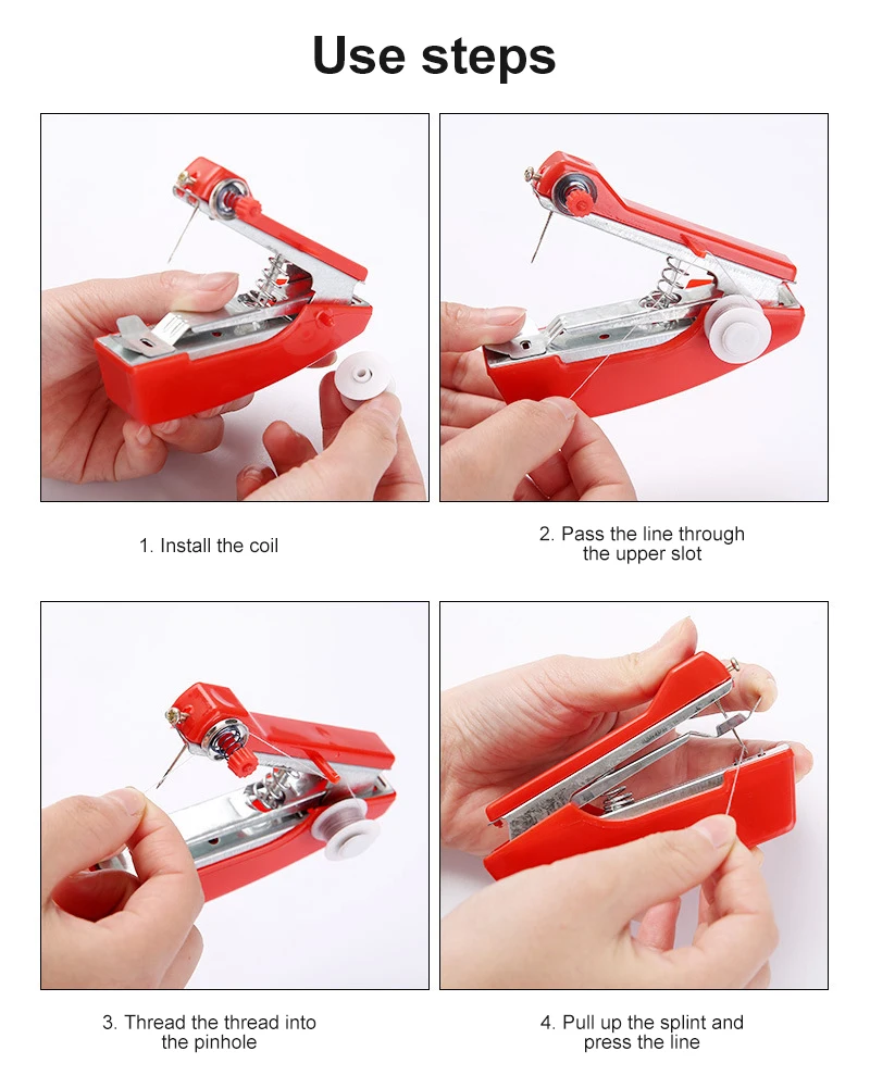 1PC Mini Sewing Machines Needlework Cordless Hand-Held Clothes Useful Portable Sewing Machines DIY Apparel Sewing Fabric Tool images - 6