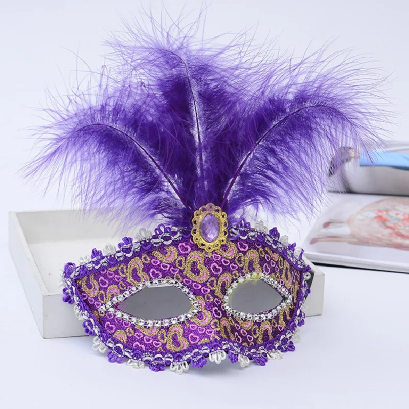 Sexy Venice Cosplay Mask Masquerade Princess Eye Mask Female Half Face Erotic Party Luxury Side Flower Feather Halloween Mask