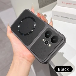 Luxury Leather Matte Magnetic Soft TPU Phone Case for Realme 16T (Black)