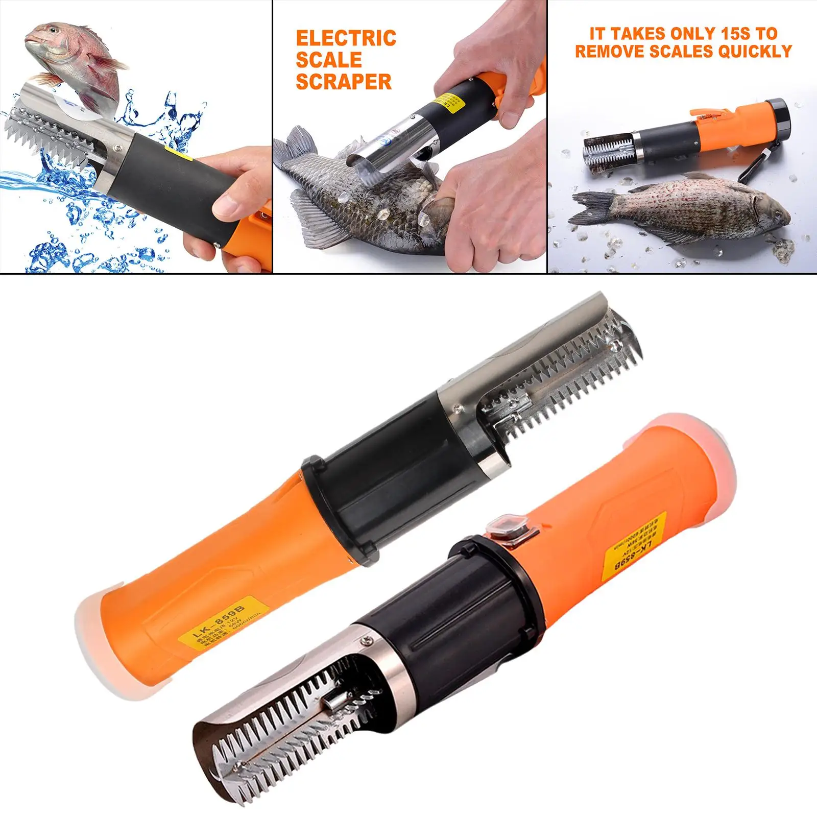 Electric Fish Scaler Rechargeable Cleaner Descaler Scraper for Home Kitchen