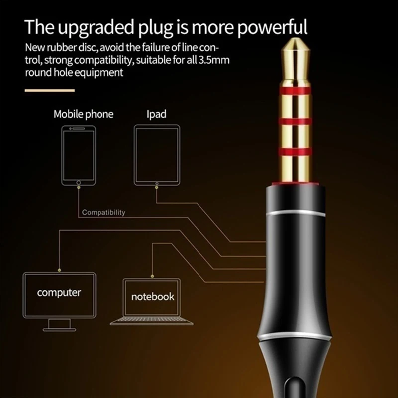 3.5mm In-Ear Earbuds Wired Earphones HIFI Stereo Sound Bass Sports Headphones Subwoofer Game Headsets for PC Laptop IPhone 5 6