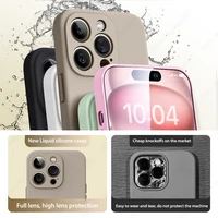 Luxury Liquid Silicone Phone Case For Apple iPhone 16 15 14 13 12 11 Pro Max Soft Case Shockproof Bumper Cover Phone Accessories 4
