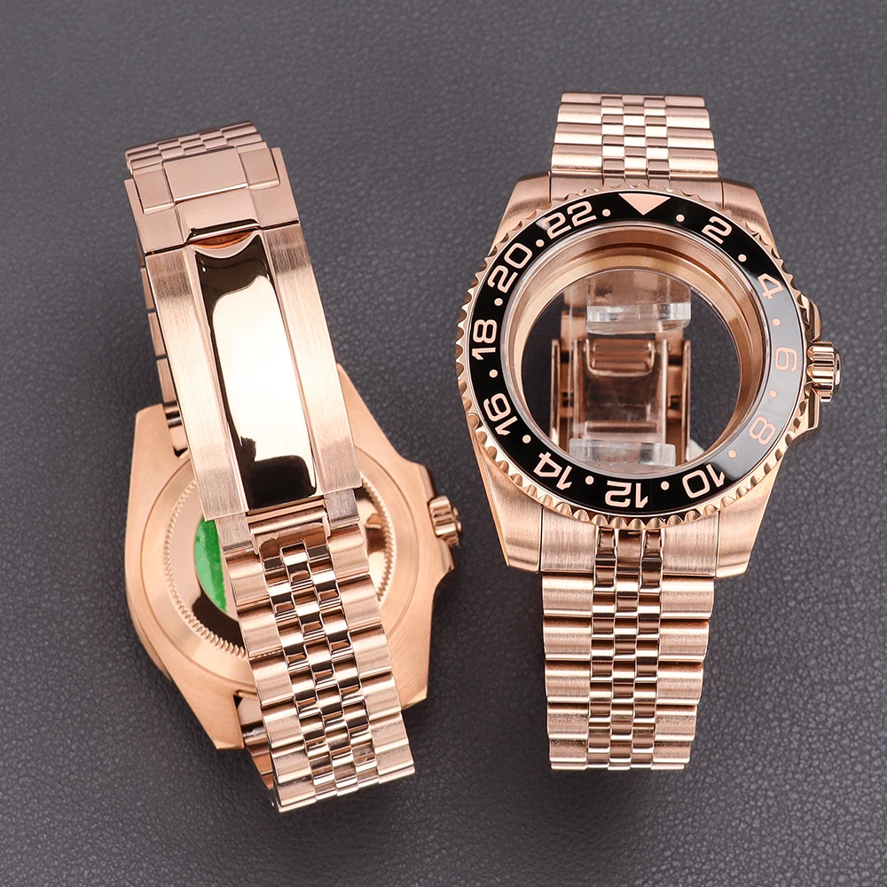 40mm Mechanisches Uhrengehäuse Saphirglas für SUB GMT NH34 NH35 NH36 8215 82 Serie ETA 2824 Wasserdicht 28,5mm Zifferblatt Jubilee-Armband – Detail 3