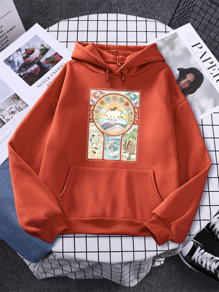 

Team Avatar And Original Benders Creativity Prints Women Long Sleeves Vintage Fashion Sweatshirt Fleece Warm Clothes Woman Hoody