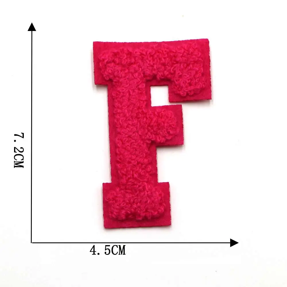1PC Rose 7,2 CM Chenille Brief Patch Eisen auf Patch Name Buchstaben Patch Für Jeans Kleidung T-Shirt Reparatur alphabet Patch Abzeichen – Detail 11