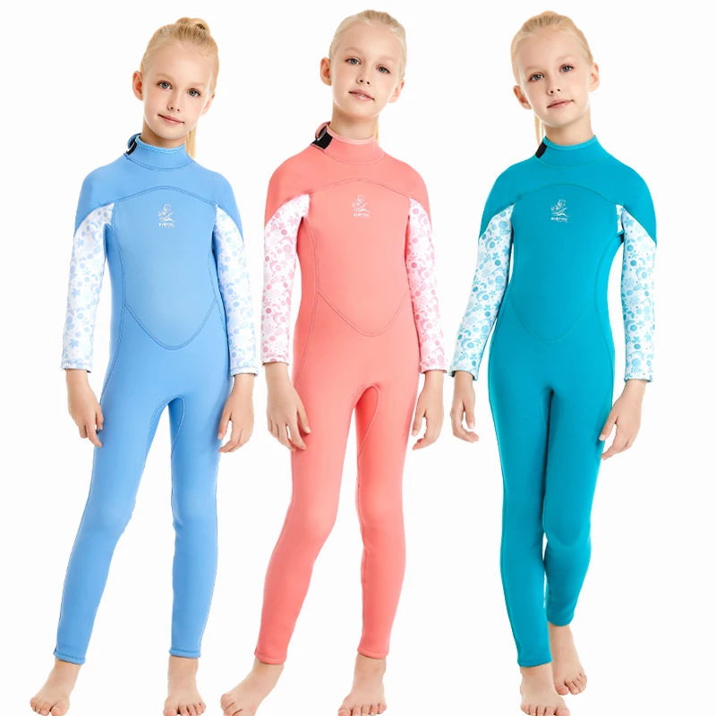 

New 2/3MM Wetsuit Girls Surfing Neoprene Wetsuits for Boys Scuba Diving Suit Kids Thermal Swimsuit Freediving Children Swimwear