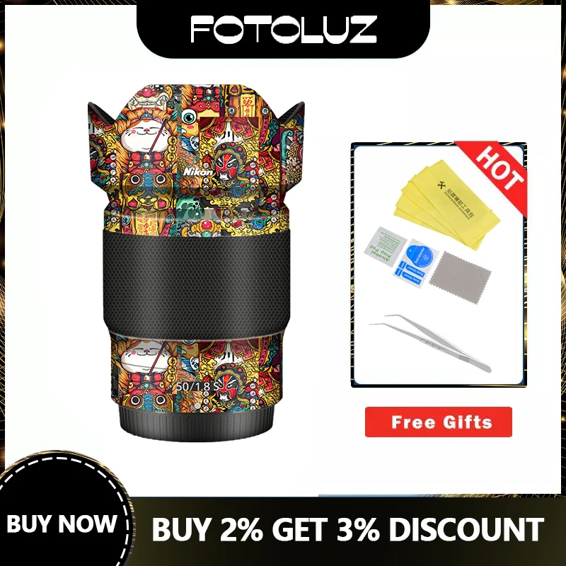 

Suitable for Nikon Z50F1.8S Camera lens skin wrap skin decal full cover protector Sticker 3M film camera reusable