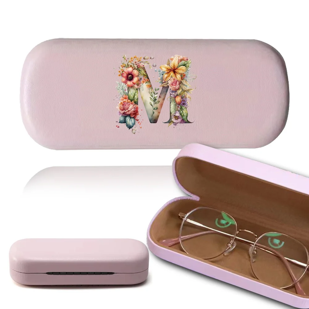 Glasses Protect Case Myopia Glasses Organizer Box Outdoor Women Carry It With You Sunglasses Storage Box Floral Letter Pattern 5