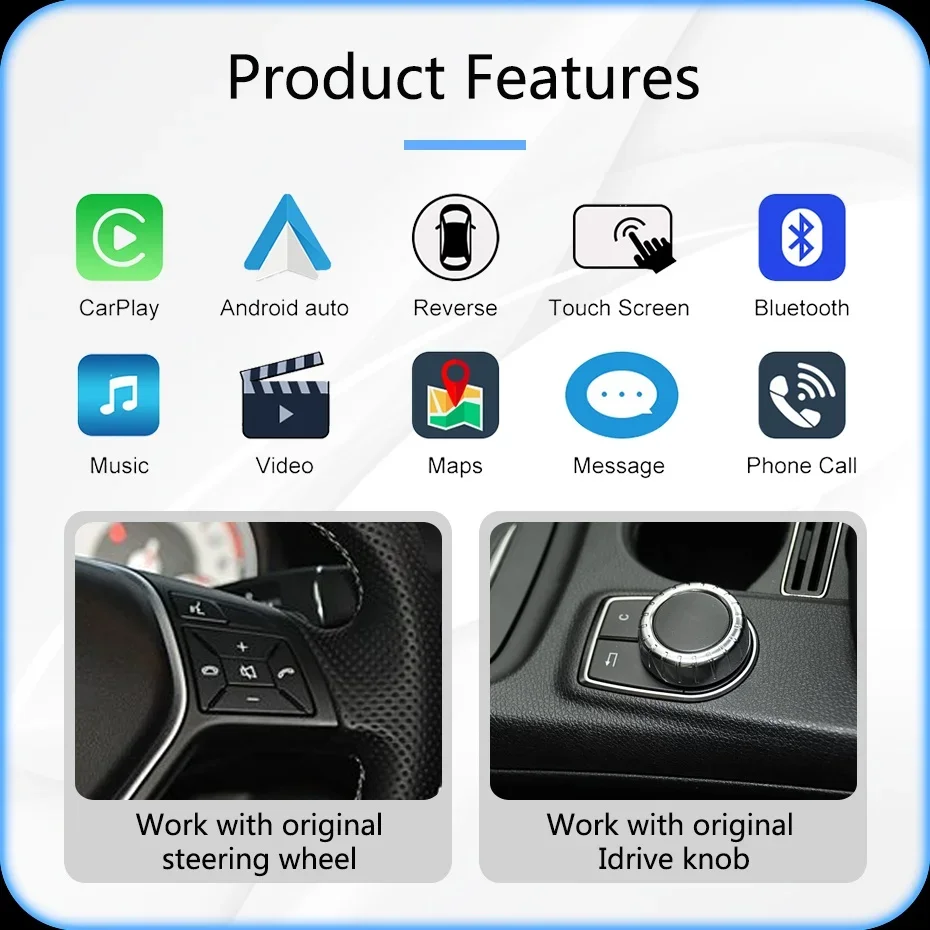 1920*720P Linux Android Auto Drahtlose CarPlay Auto Radio Touchscreen Für Mercedes Benz C Klasse W204 S204 2007-2010 NTG 4,0 2 DIN – Detail 6