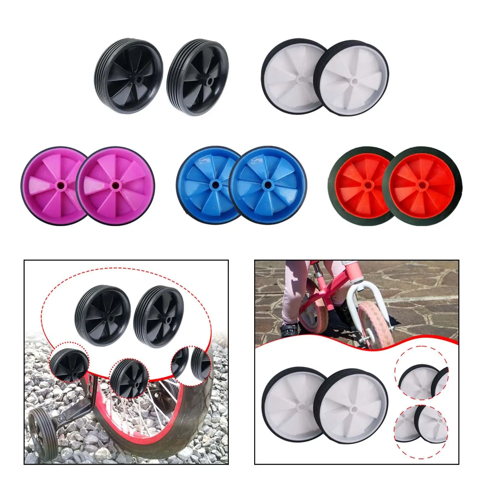 Bicycle Training Wheels for Kids Support Rear Wheels Auxiliary Wheels Mute Fashion 12 in to 20 in for Riding Bicycling Biking