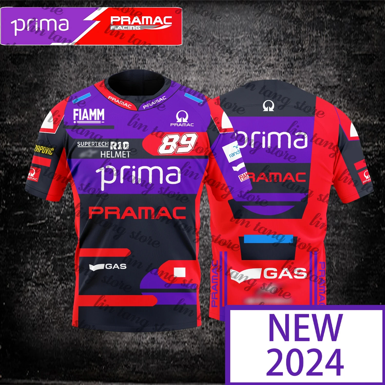 Camiseta De Competitive De Carreras De Motos Para Hombre, Presa Deportiva De Secado Rajido, Colore Pul Rpura, Pramark 89 Racer, 20