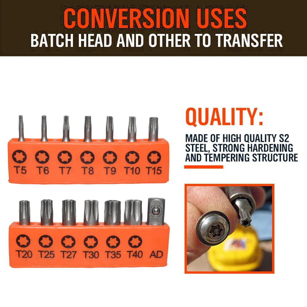 11pcs T6-T40 Magnetic Head Torx Screwdriver Bit Set Security Tamper Proof Star E