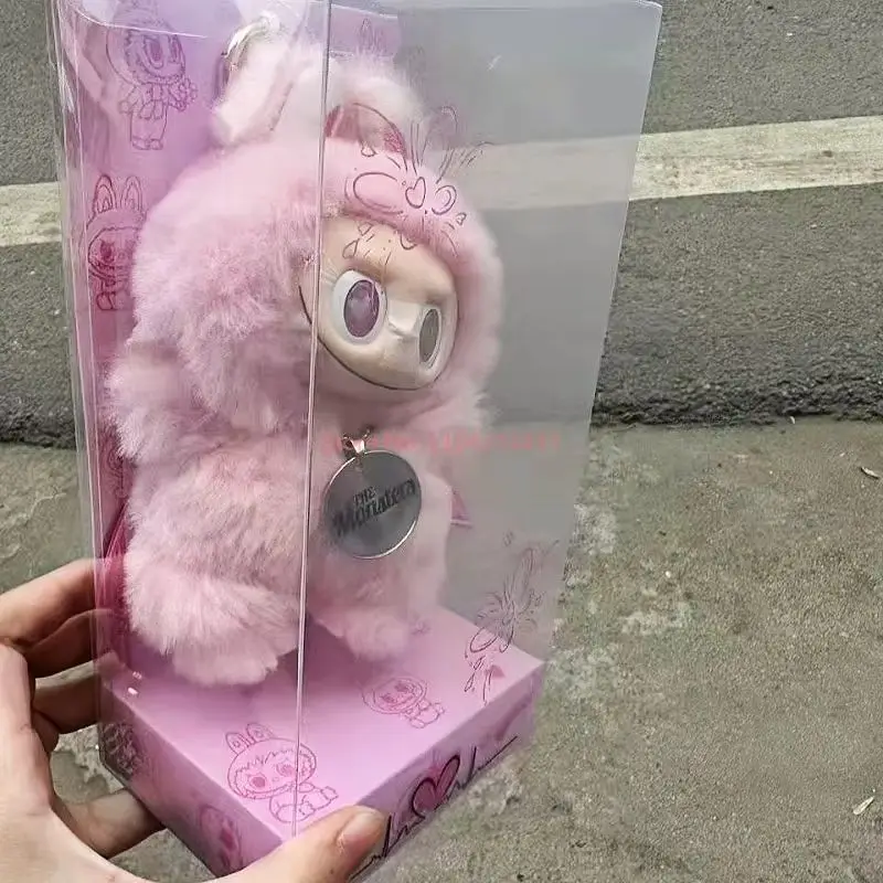 17cm Monster Labubu Series Zimomo Angel Pink heartbeat Vinyl