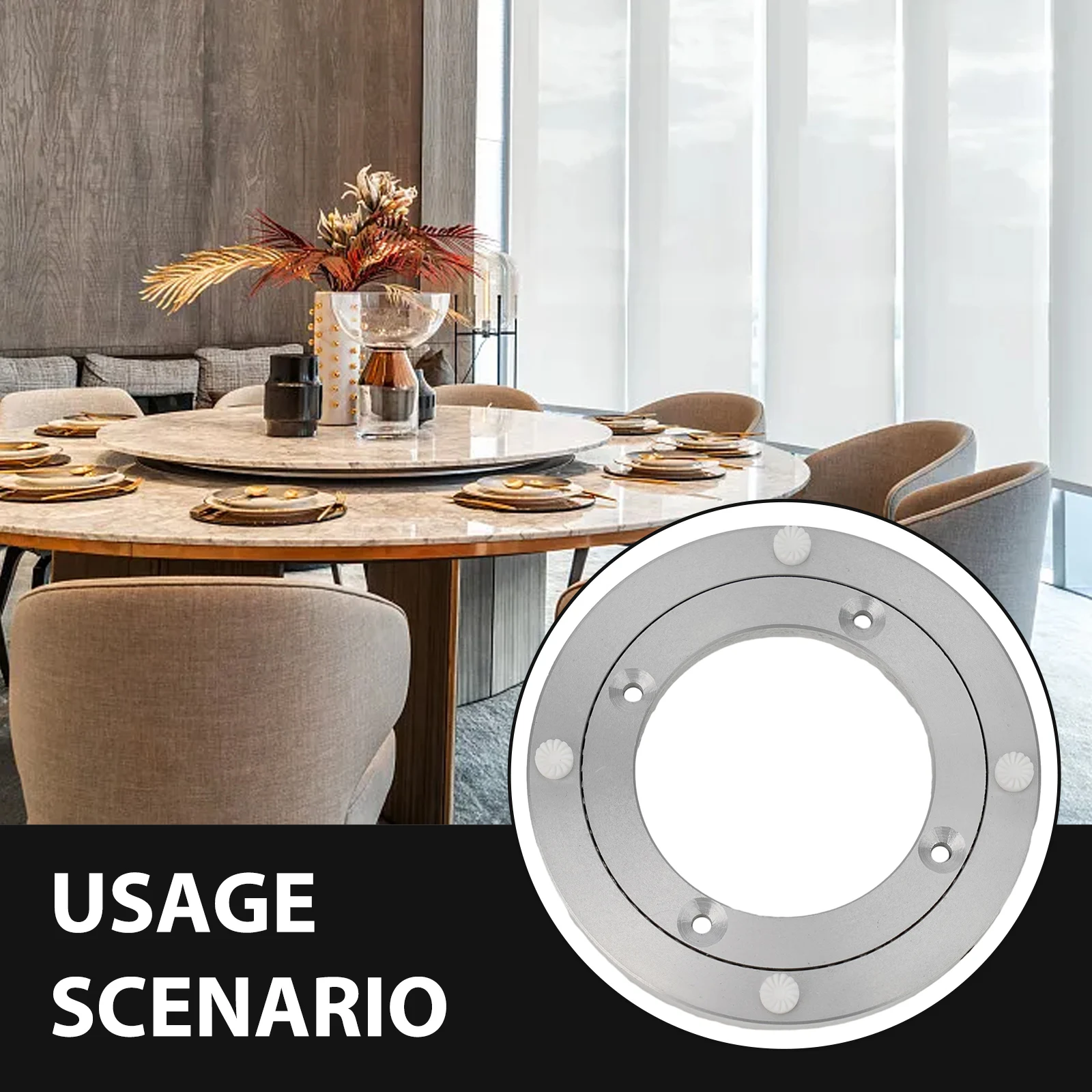 12-39cm Rotating Bearing Turntable Lazy Susan Base Aluminum Alloy For Kitchen Round Dining Table Heavy Duty Lazy Susan Base rotating storage organizer rotating stand