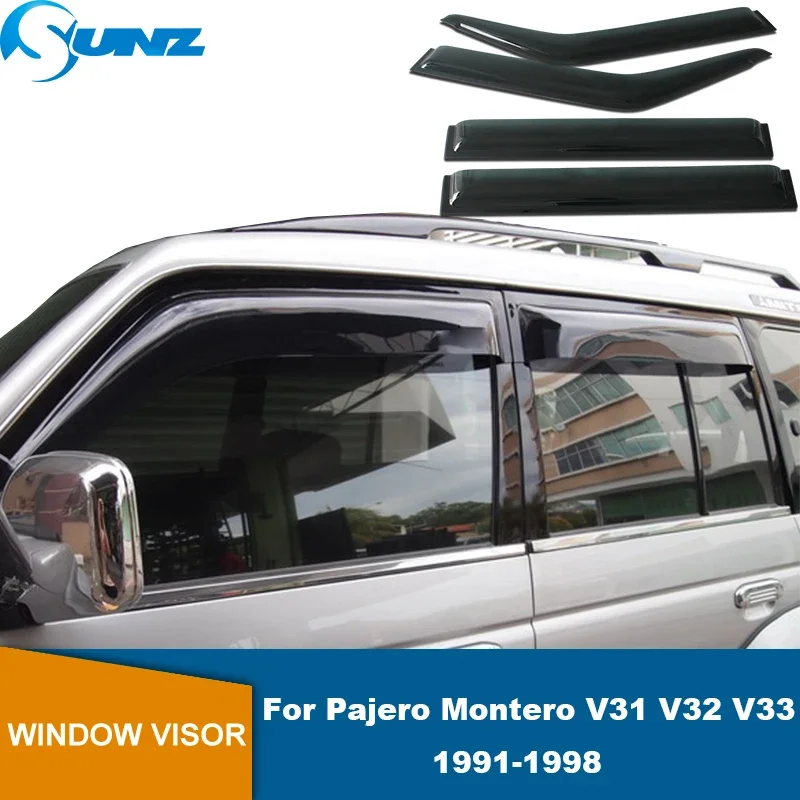 Car Window Visor Side Window Deflector For Mitsubishi Pajero Montero V31 V32 V33 V46 1991 1992 1993 1994 1995 1996 1997 1998