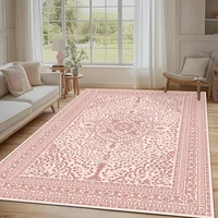 Living Room Carpet Home Decoration Pink Rug Persian Rugs Bedroom Decor Vintage Floor Mat Machine Washable Soft Plush Foot Mats 1