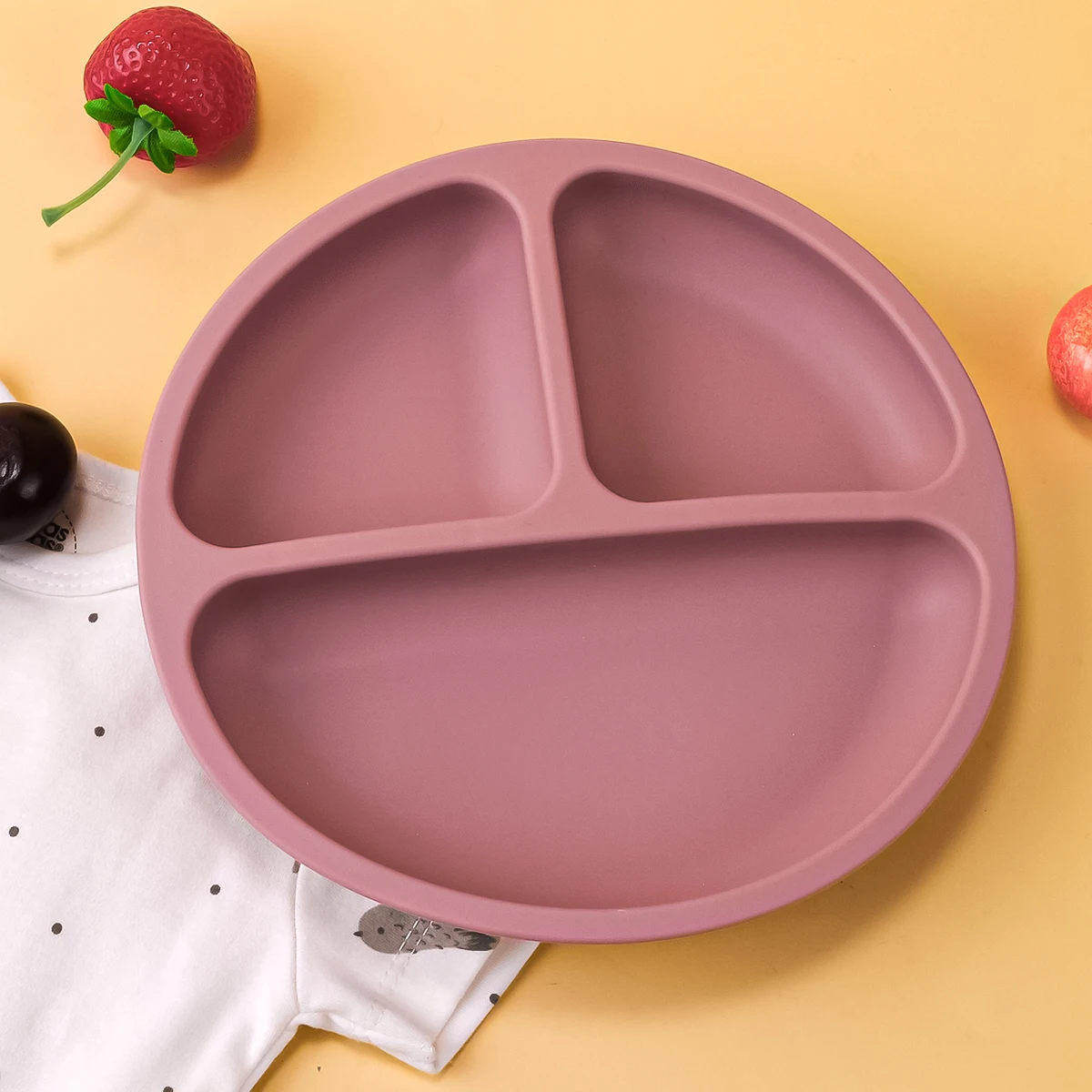 Baby Silicone Dining Plate Suction Cartoon Children Dishes Feeding Toddler Training Tableware