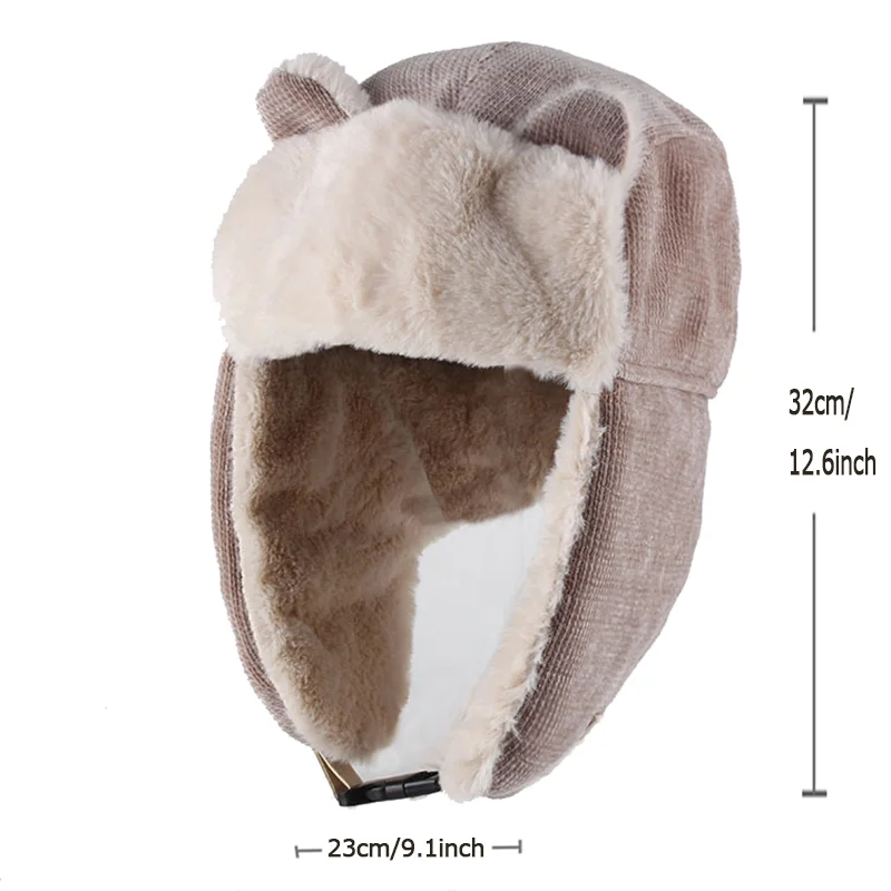 Women Ear Flapped Hat Winter Cold Proof Warm Cotton Hat Cat Ears Cap Winter Russian Caps Warm Earmuffs fur hat knitted earflap hat winter hat