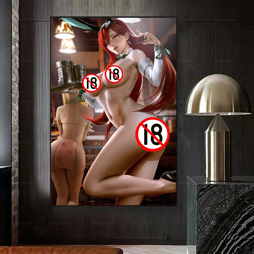 Personaggi Anime ragazze Sexy Nude Art Painting Canvas poster e stampe Wall  Art Pictures Modern Home Living Room Decor Cuadros - AliExpress