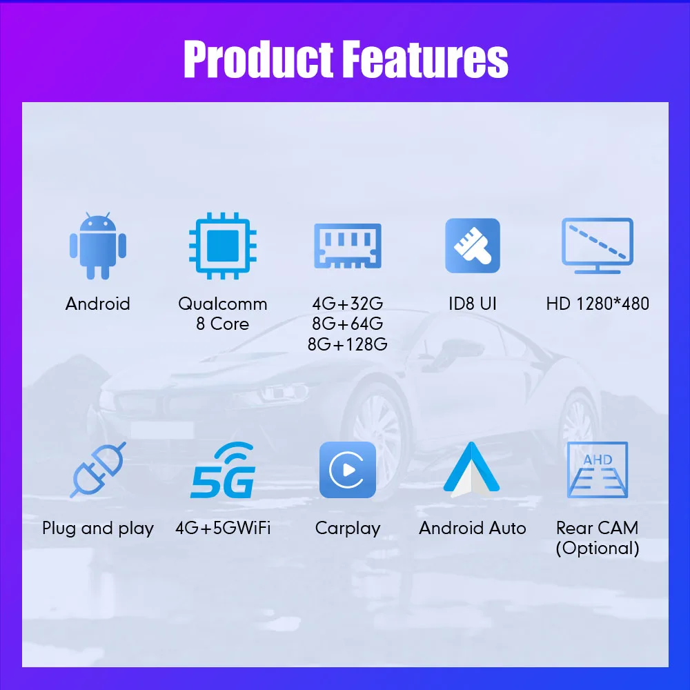 Autoradio Android da 8,8 pollici per Audi A6 2005-2012 Lettore multimediale di navigazione GPS IPS Carplay Android Auto Bluetooth WIFI 4G - immagine 4