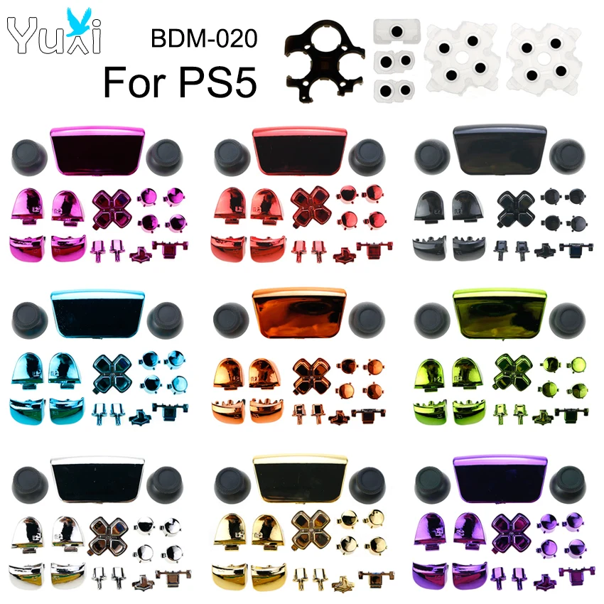 Yuxi Bdm-020 V2 Pulsanti Set L1 R1 L2 R2 Pulsante Per Controller Ps5 Thumb Stick Grip Cap D-Pad Gomma Conduttiva Per Ps5 Gamepad