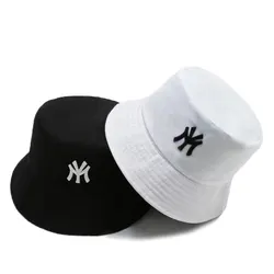 Unisex Embroidered Two-Sided Bucket Hat - Stylish Outdoor Sunscreen Cap (Black white)