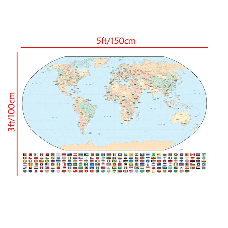 Рисунок 2 - 150x100 см, обычная карта мира