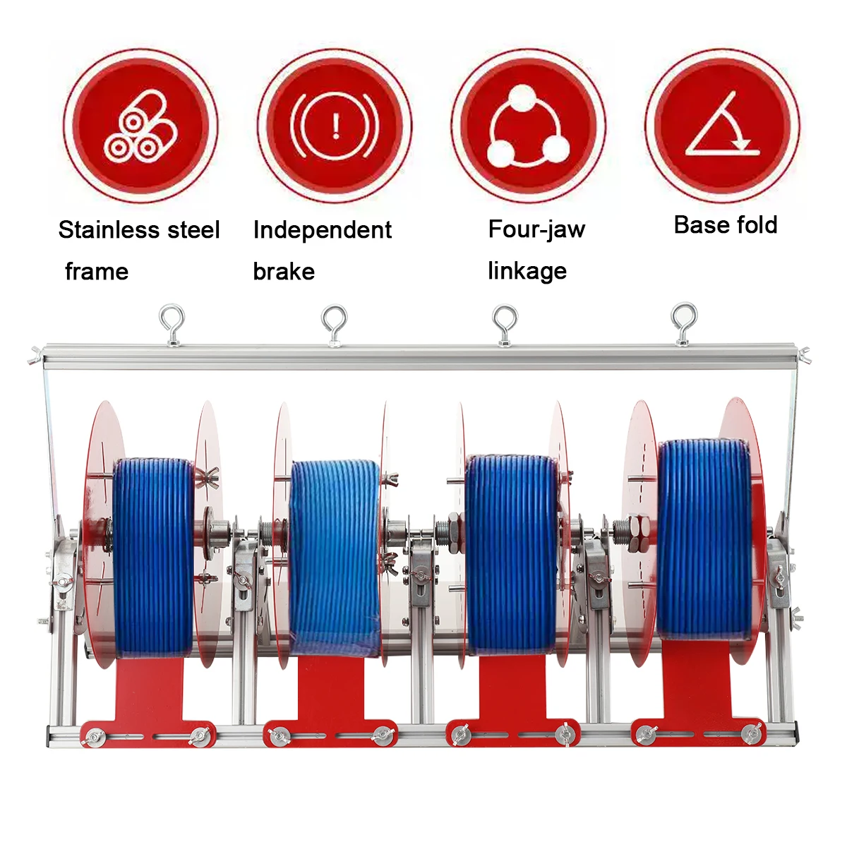 Kabelabwickelständer für Elektriker – BV-Kabelabwickelregal für 4 Rollen – Kabelabwickelrahmen – Kabelabwickelhilfe – Kabelzuführungs-Organizer – Detail 7