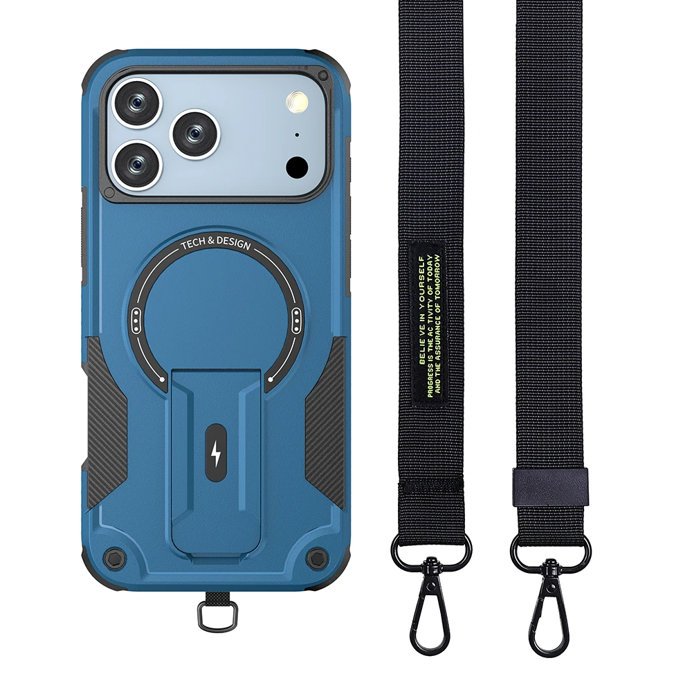 Universal Lanyard Case with Wireless Charging and Stand Cover Feature