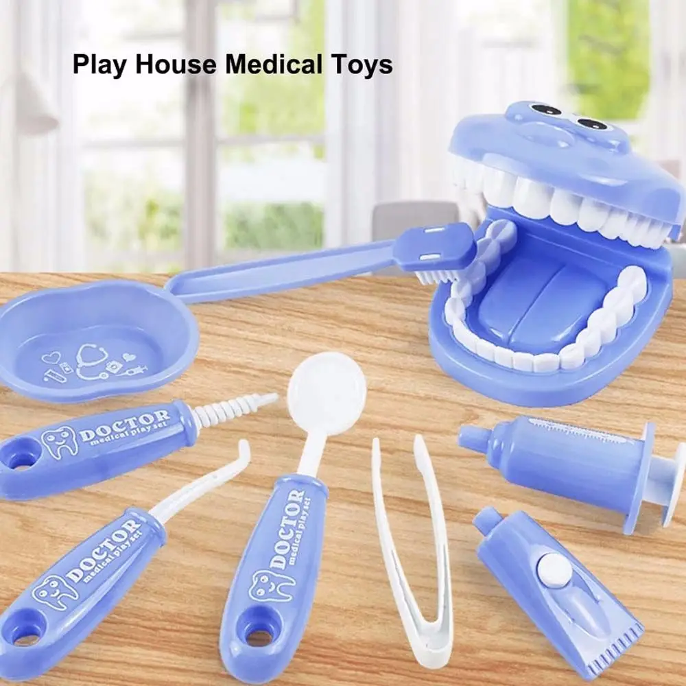 Learing Toys Simulation Dentist Kit Brush Their Teeth Check Teeth Model Set Doctor Toy Kids Pretend Play Dentist Learing Toys