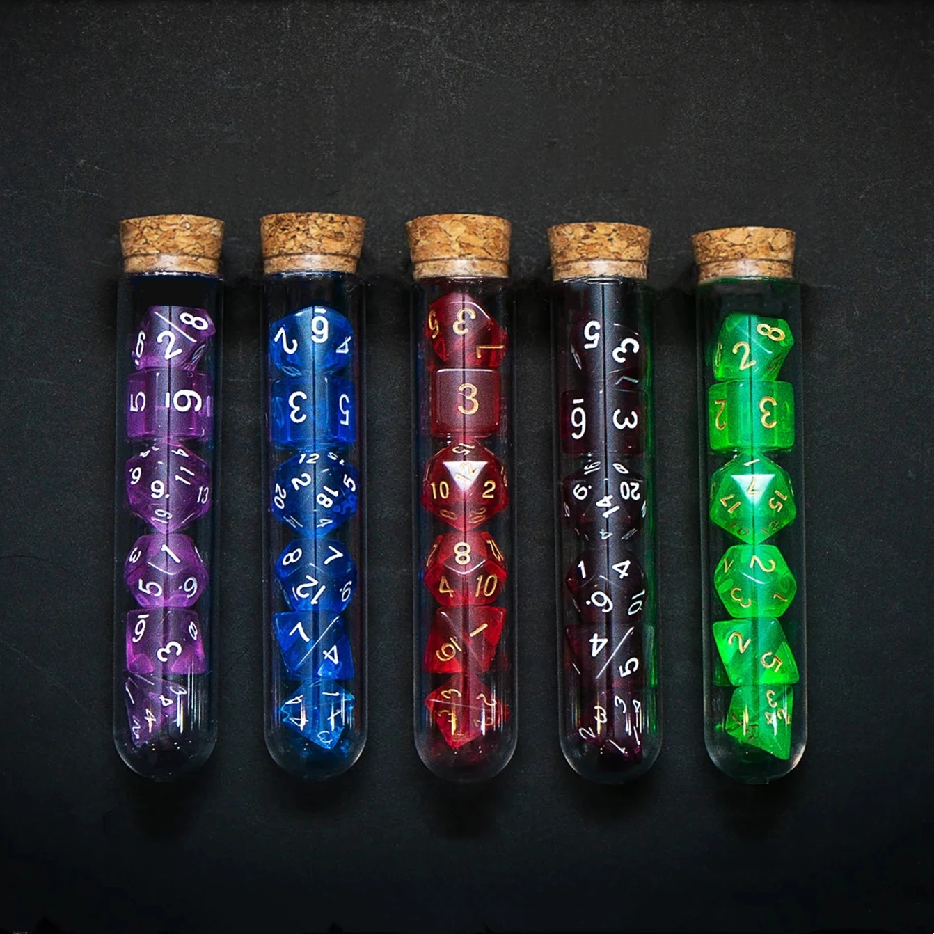 Trasparente Poliedrici D & D Coc Dadi Set 7 Pz/Set Rpg Fantasy Pozione Boccetta | Dnd Dungeons And Dragons Dadi Set Per I Giochi Da Tavolo